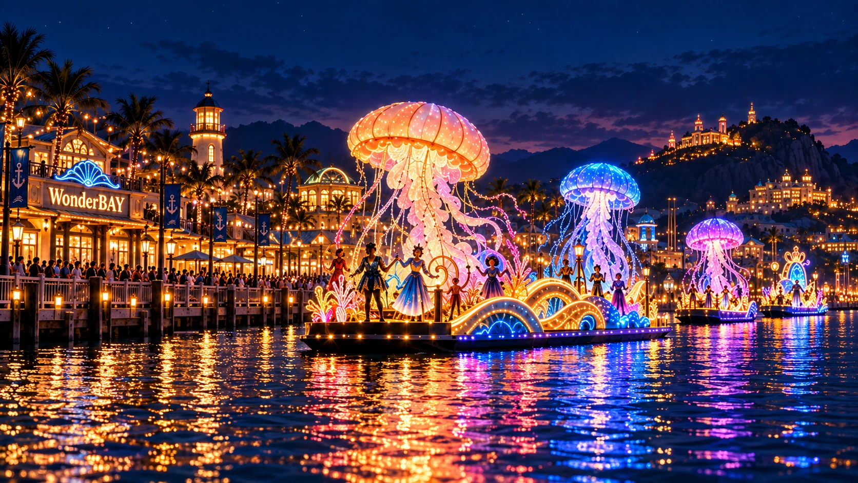 Diễu hành đèn lồng tại Neon Pier — ảnh minh họa